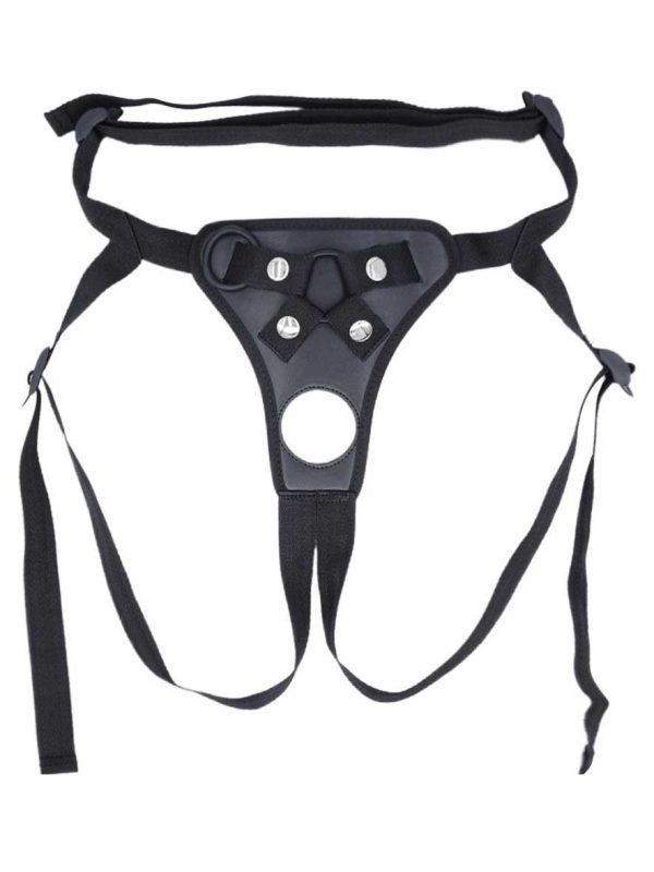 Male-Strap-On-Harness-BLACK Men's strap-on harness designed for secure fit and enhanced pleasure