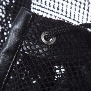 Mesh-style hood designed for a daring and edgy look, offering a unique blend of style and mystery