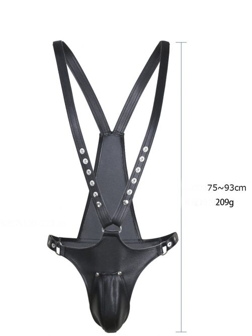 Black bondage pants featuring a provocative design with a focus on a bold and edgy aesthetic