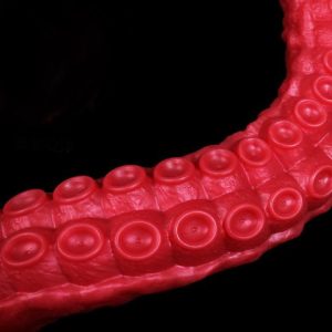 A red tentacle-shaped anal plug designed for enhanced pleasure and exploration