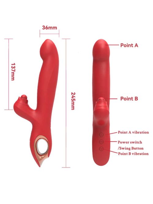 Bold red vibrator featuring a smooth design and multiple vibration settings for an exciting and pleasurable experience