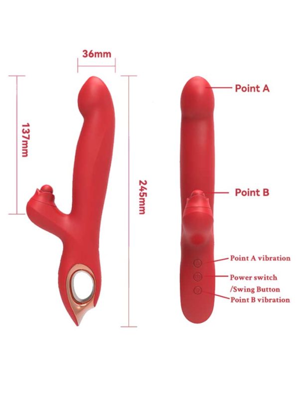 Rose-Creep-Vibrator-01 Bold red vibrator featuring a smooth design and multiple vibration settings for an exciting and pleasurable experience