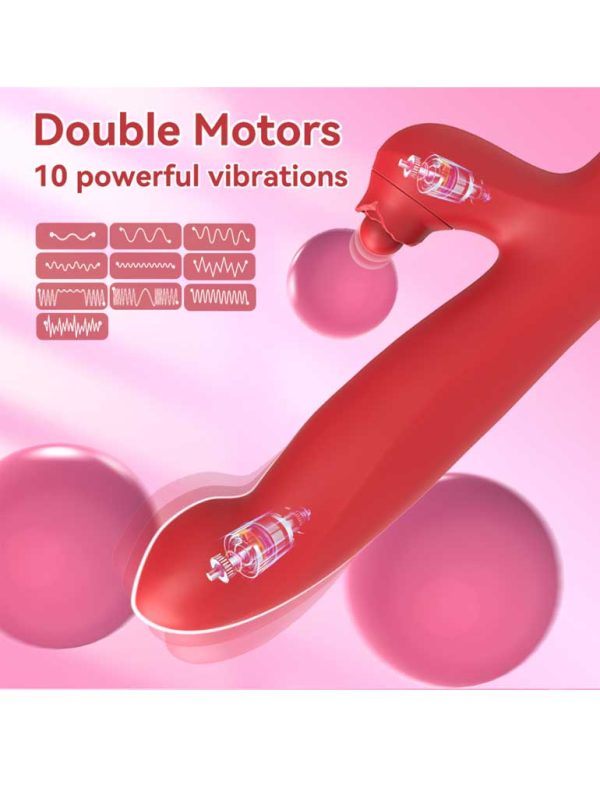 Rose-Creep-Vibrator-03 Bold red vibrator featuring a smooth design and multiple vibration settings for an exciting and pleasurable experience