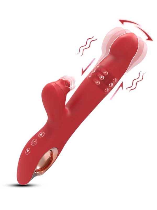 Rose-Creep-Vibrator-05 Bold red vibrator featuring a smooth design and multiple vibration settings for an exciting and pleasurable experience