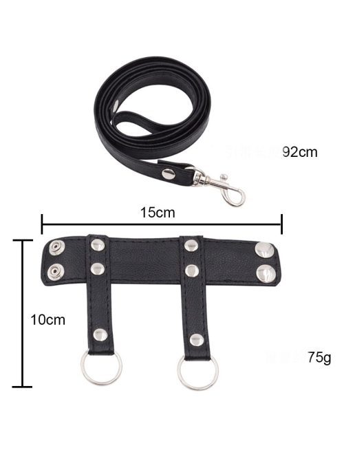 Black scrotal restraint designed for comfort and restraint, featuring an innovative and stylish design