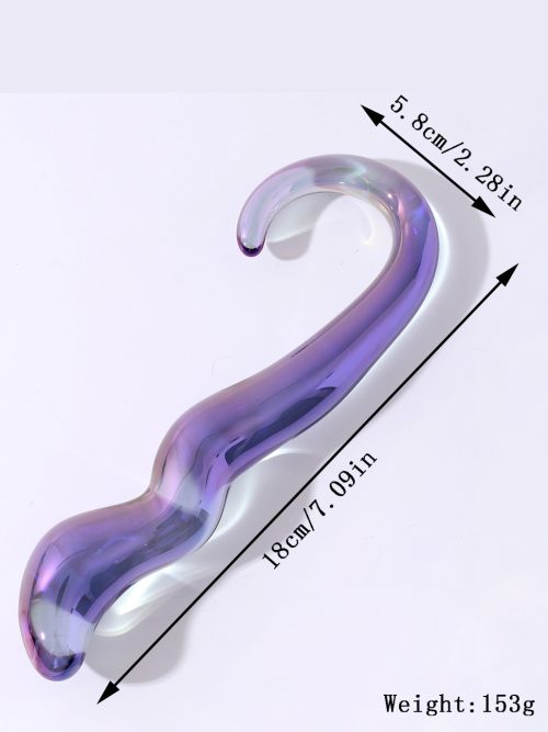 Transparent purple seahorse-shaped anal plug designed for a whimsical and unique experience, combining playful aesthetics with functionality