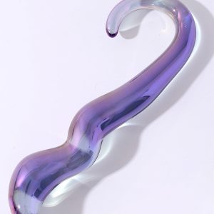 Transparent purple seahorse-shaped anal plug designed for a whimsical and unique experience, combining playful aesthetics with functionality