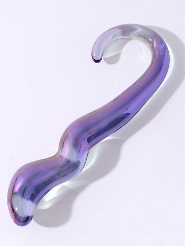 Transparent purple seahorse-shaped anal plug designed for a whimsical and unique experience, combining playful aesthetics with functionality