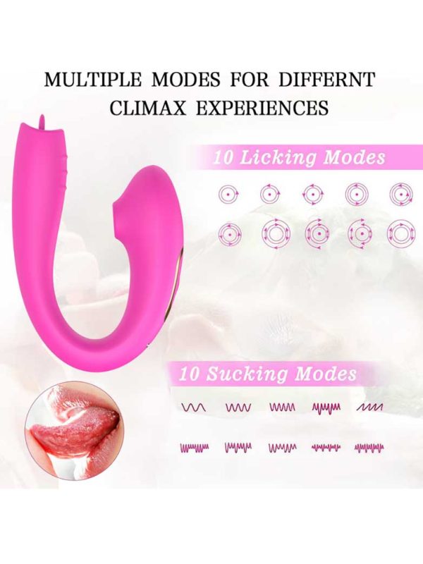 Swan-Vibrator-02 A multifunctional vibrator featuring both licking and suction functions, designed to provide a unique and pleasurable experience