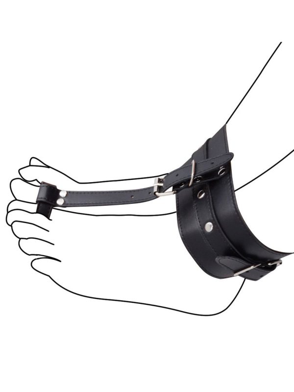 Toe-Bondage-Ankle-Cuff-04 Toe bondage ankle cuffs featuring adjustable straps for a secure and comfortable fit