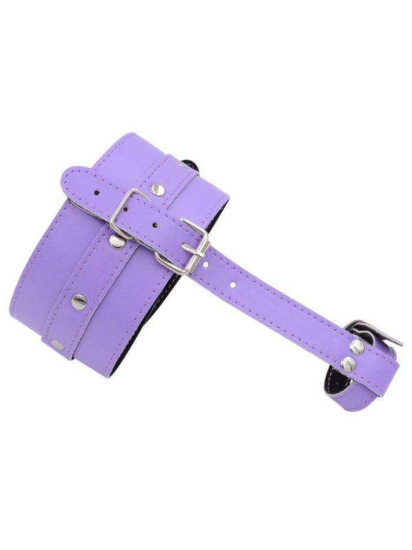 Toe-Bondage-Ankle-Cuff-PURPLE Toe bondage ankle cuffs featuring adjustable straps for a secure and comfortable fit