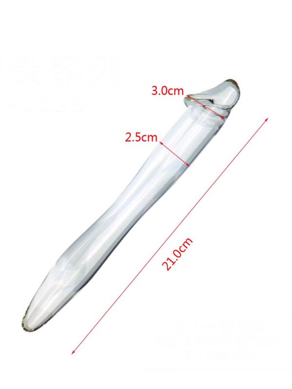 Transparent dildo with a realistic glans shape