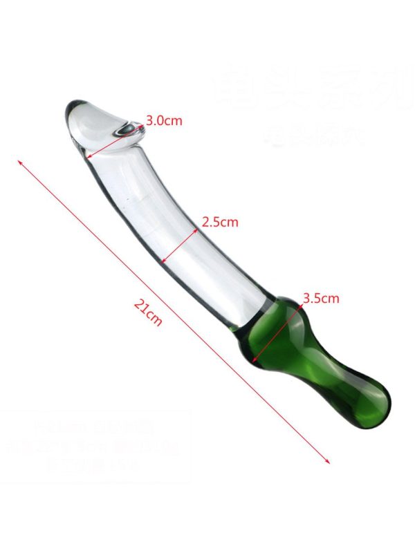 Transparent dildo with a realistic glans shape
