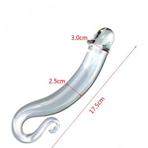 Transparent dildo with a realistic glans shape
