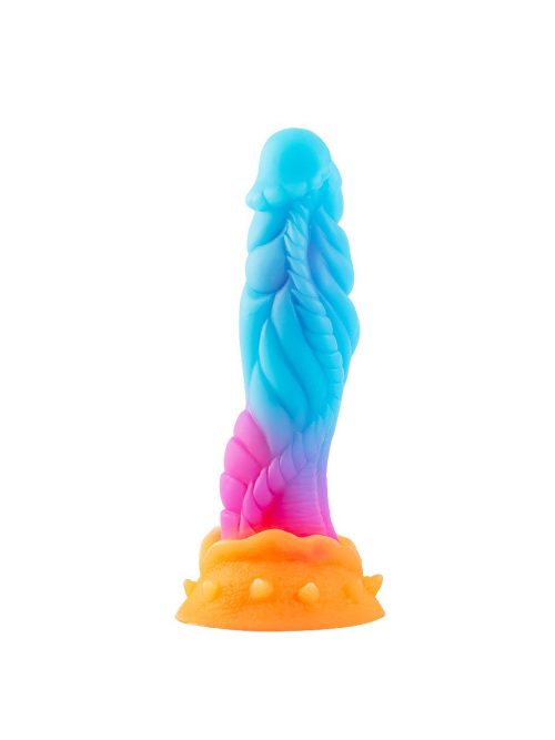 Silicone dildo with suction cup base for hands-free pleasure