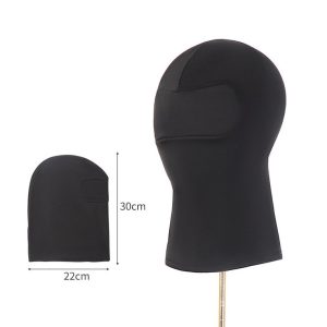 Stylish black head covering designed for versatility and comfort
