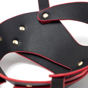 A playful bunny mask designed for costumes, featuring long ears and a whimsical expression