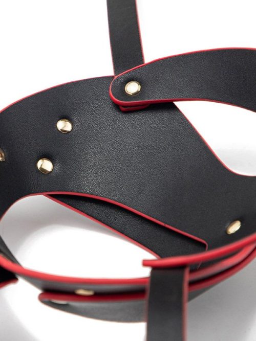 A playful bunny mask designed for costumes, featuring long ears and a whimsical expression