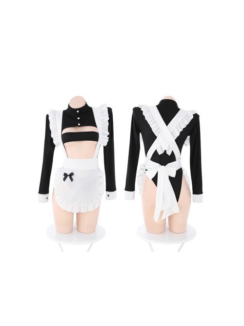 Playful maid-style bunny girl lingerie set featuring delicate lace and seductive design