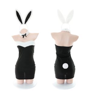 Playful bunny girl lingerie set featuring delicate lace and charming rabbit motifs