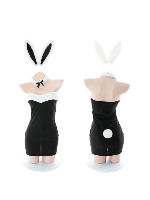 Playful bunny girl lingerie set featuring delicate lace and charming rabbit motifs
