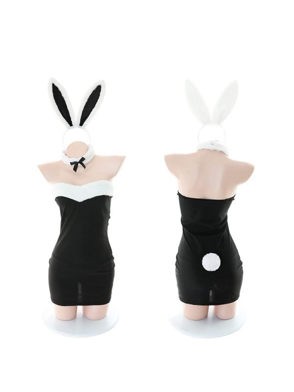 Playful bunny girl lingerie set featuring delicate lace and charming rabbit motifs
