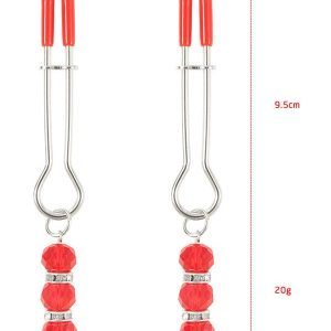 Elegant nipple clip adorned with a sparkling pendant, showcasing a blend of luxury and sensuality