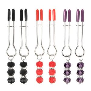 Elegant nipple clip adorned with a sparkling pendant, showcasing a blend of luxury and sensuality