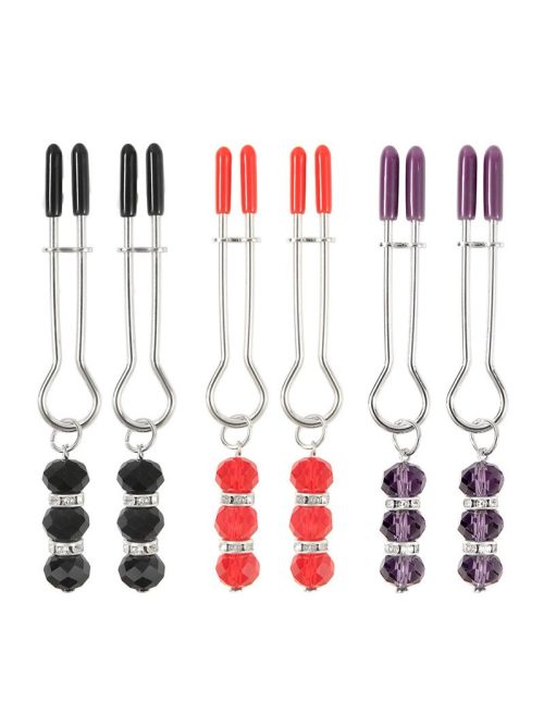 Elegant nipple clip adorned with a sparkling pendant, showcasing a blend of luxury and sensuality
