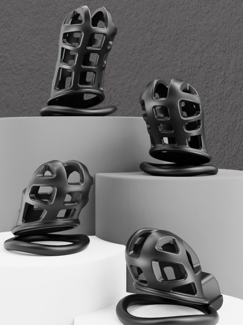Black bondage strap featuring a securely designed harness for enhanced restraint and pleasure