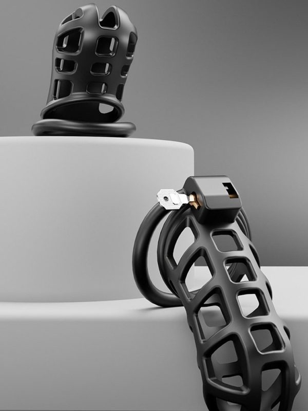Black bondage strap featuring a securely designed harness for enhanced restraint and pleasure