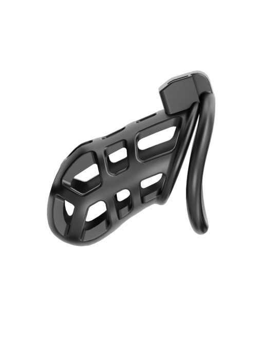 Black bondage strap featuring a securely designed harness for enhanced restraint and pleasure
