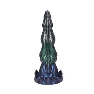 Black and gold uniquely shaped silicone dildo with a textured design