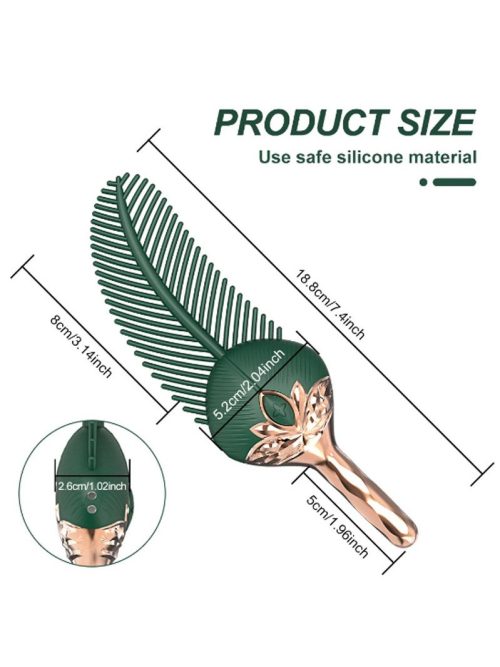 Feather-shaped vibrator with a sleek design and soft silicone texture, perfect for enhancing intimate moments