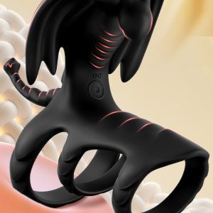 Black cock ring in a flying dragon design, perfect for enhanced pleasure and comfort