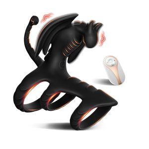 Black cock ring in a flying dragon design, perfect for enhanced pleasure and comfort