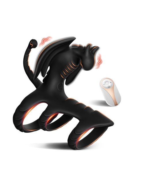 Black cock ring in a flying dragon design, perfect for enhanced pleasure and comfort