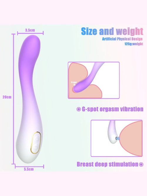 A vibrant gradient color clitoral vibrator showcasing a sleek design and multiple vibration settings