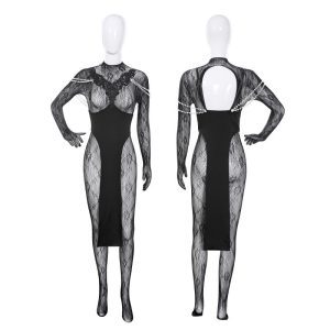 Halloween-Bunny-Girl-Lingerie-Set-01 Black Halloween Bunny Girl Lingerie Set featuring playful design with bunny ears and lace accents