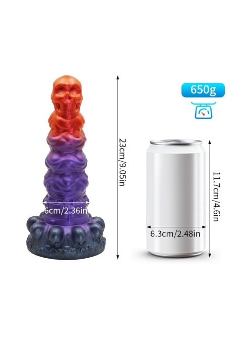 Halloween-themed skeleton skull silicone dildo with intricate details and realistic design