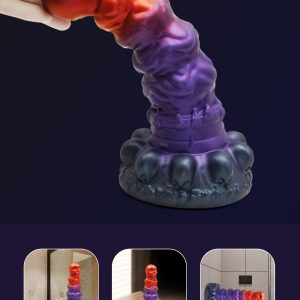 Halloween-themed skeleton skull silicone dildo with intricate details and realistic design