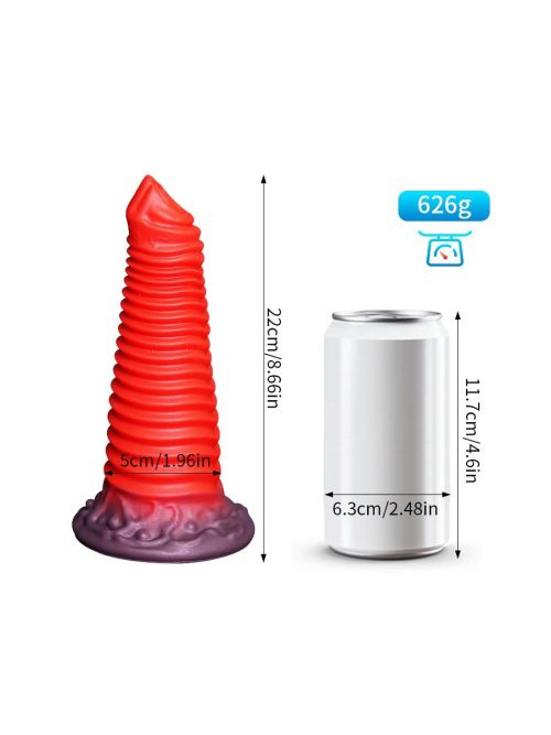 Red unconventional silicone dildo designed for enhanced pleasure and stimulation