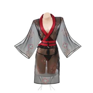 Japanese-Printed-Kimono-Lingerie-Set-01 Elegant kimono-style lingerie set featuring delicate patterns and a flattering design