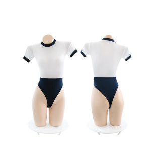 Japanese-style student swimsuit lingerie set featuring a playful and elegant design