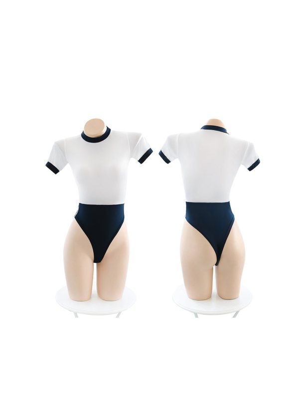 Japanese-style student swimsuit lingerie set featuring a playful and elegant design