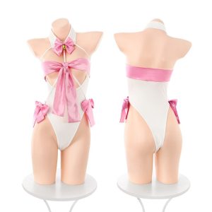 Playful cat-themed lingerie set featuring delicate lace and charming details for a flirtatious touch