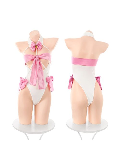 Playful cat-themed lingerie set featuring delicate lace and charming details for a flirtatious touch