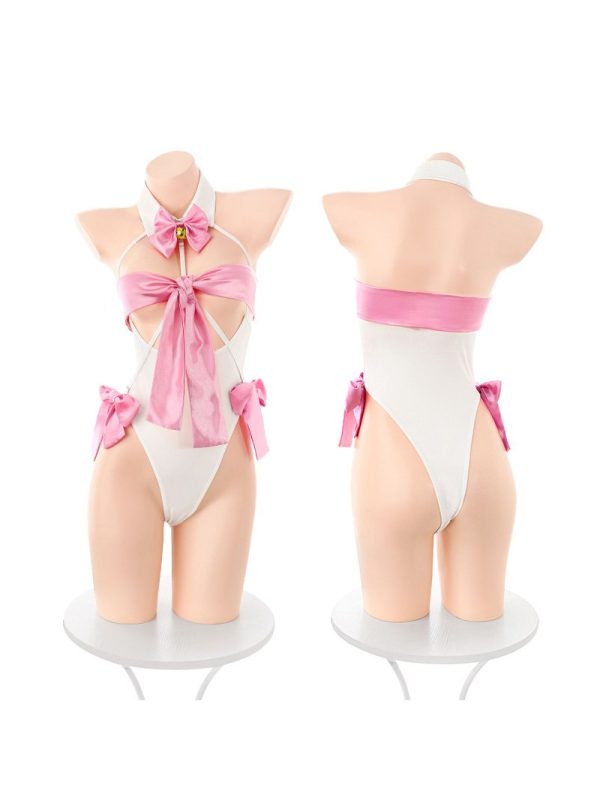 Playful cat-themed lingerie set featuring delicate lace and charming details for a flirtatious touch