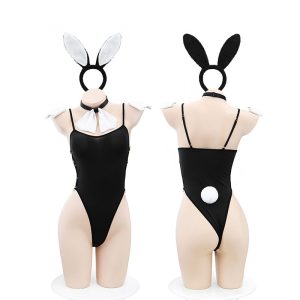 Fishnet stockings bunny girl lingerie set featuring playful design and bold accents