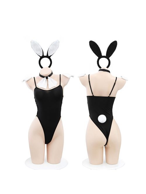 Fishnet stockings bunny girl lingerie set featuring playful design and bold accents